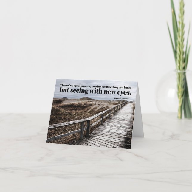 Marcel Proust Inspirational Quote "New eyes" Thank You Card (Front)