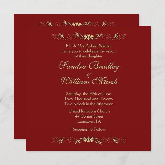 Marcella  Wedding Invitation (Front/Back)