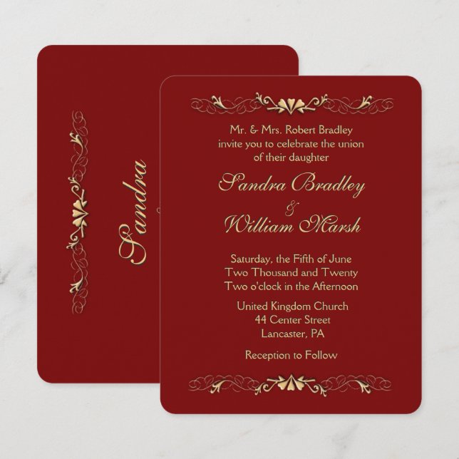 Marcella  Wedding Invitation (Front/Back)