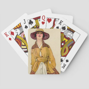Marcello Dudovich Art Deco “Girl In Belted Coat” Playing Cards