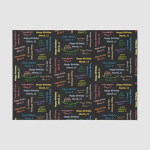 March, 11 Birthday Tissue Paper