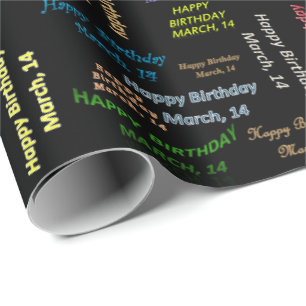 March, 14 Birthday Gift Wrapping Paper