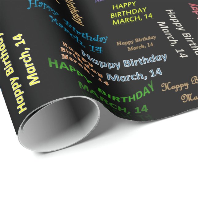 March, 14 Birthday Gift Wrapping Paper (Roll Corner)
