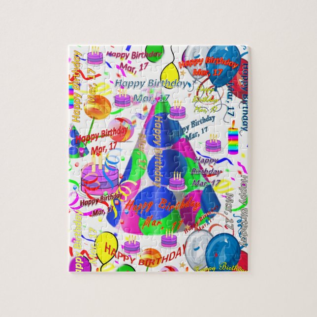 March, 17 Birthday Jigsaw Puzzle (Vertical)
