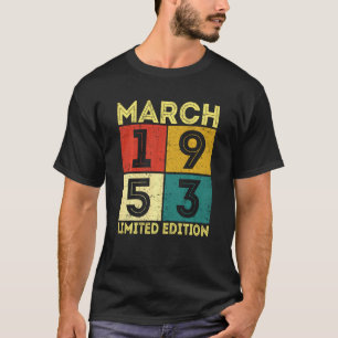 March 1953 Distressed 68th Birthday Retro 68 Year T-Shirt