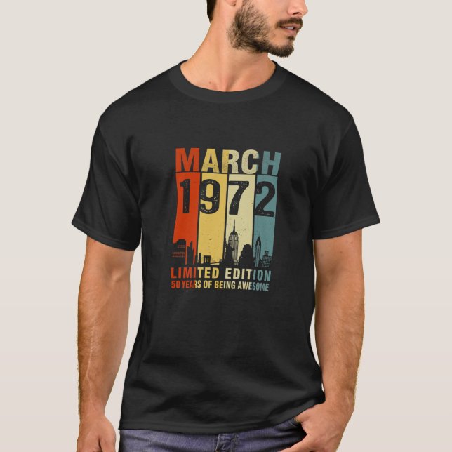 March 1972 Limited Edition 50 Years Of Being Aweso T-Shirt (Front)