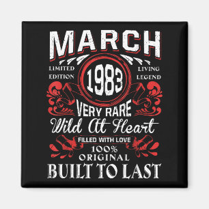 March 1983 birthday vintage label decorations retr magnet