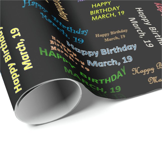 March, 19 Birthday Gift Wrapping Paper (Roll Corner)