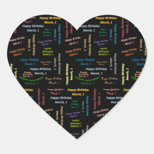 March, 1 Birthday Sticker