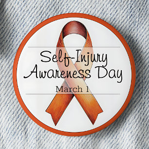 March 1 Self-Injury Awareness Day 6 Cm Round Badge