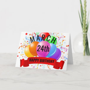 March 24th Birthday Card