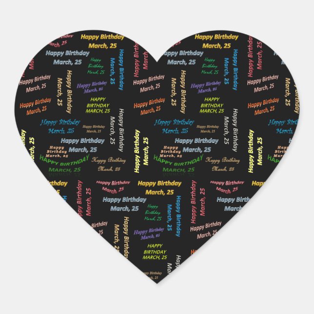 March, 25 Birthday Sticker (Front)