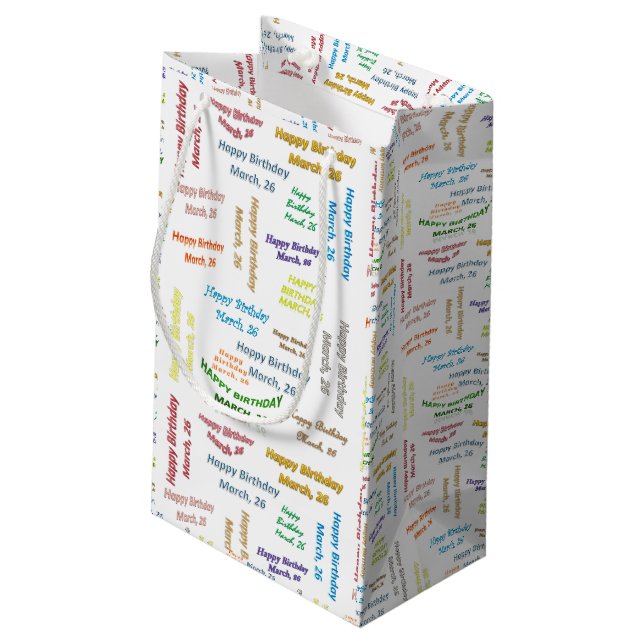 March, 26 Birthday Gift Bag (Back Angled)