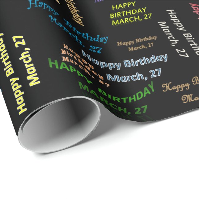 March, 27 Birthday Gift Wrapping Paper (Roll Corner)