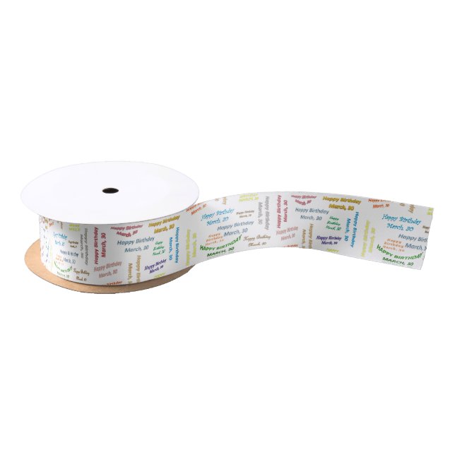 March, 30 Birthday Ribbon Satin Ribbon (Spool)