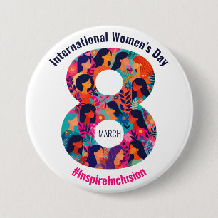 March 8 International Women's Day IWD 7.5 Cm Round Badge