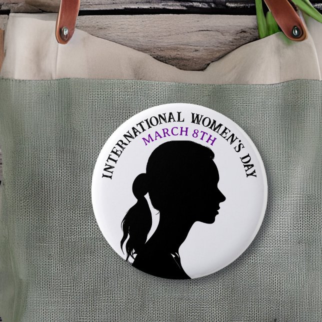 March 8th is International Women's Day 6 Cm Round Badge (Creator Uploaded)