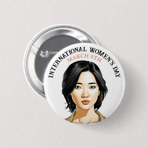 March 8th is International Women's Day 6 Cm Round Badge