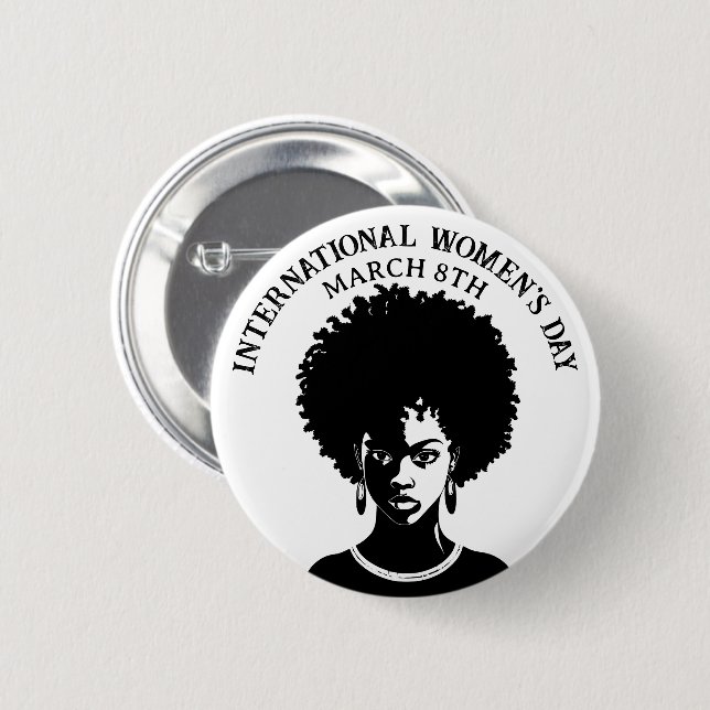 March 8th is International Women's Day 6 Cm Round Badge (Front & Back)