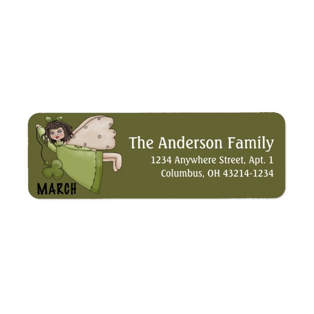 March Angel of the Month Return Address Labels (Front)