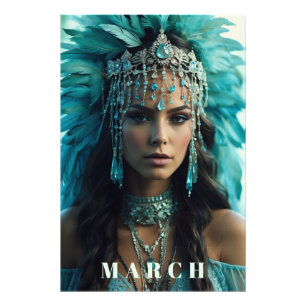 *~* MARCH  AP53 Headdress AQUAMARINE Boho Photo Print