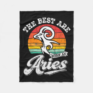 March April Birthday Astrology Quote Retro Aries Fleece Blanket