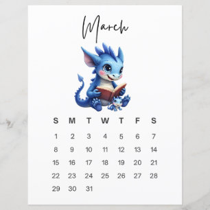 March Baby Dragon Art Print Storybook Dragon