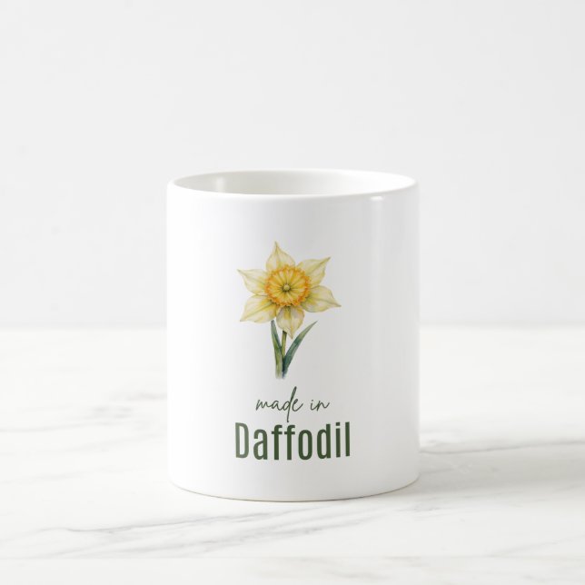 March Birth Flower Mug | Daffodil Watercolor (Center)