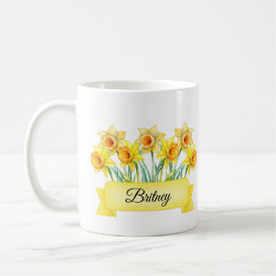 March Birth Flower Personalised Daffodil Mug