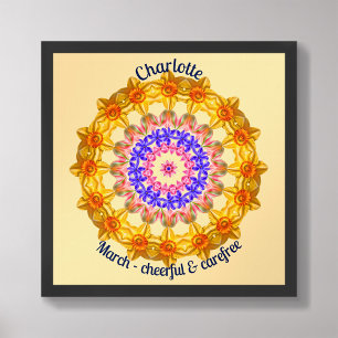 March Birth Flower Personalized Quote Kid Nursery  Poster