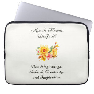 March Birth Month Flower Daffodil Birth Gift Laptop Sleeve