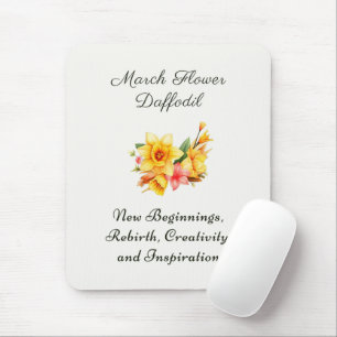 March Birth Month Flower Daffodil Birth Gift     Mouse Pad