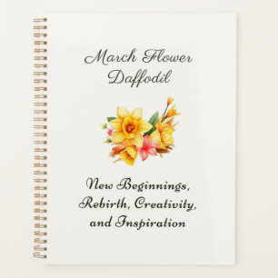 March Birth Month Flower Daffodil Birth Gift Planner