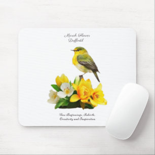 March Birth Month Flower Vibrant Birthday Gift Mouse Pad