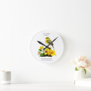 March Birth Month Flower Vibrant Birthday Gift Round Clock