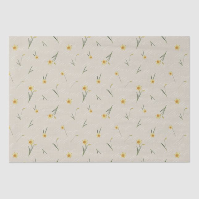 March Birth Month Flower Yellow Daffodil  Tissue Paper (Front)