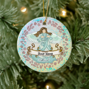 March Birthday Angel Ornament