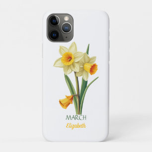 March Birthday Daffodil Birth Flower Personalised iPhone 11 Pro Case