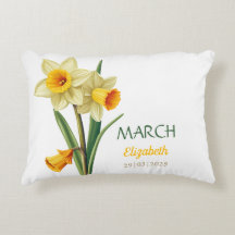 March Birthday Daffodil Birth Flower Personalised 