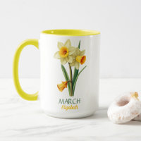 March Birthday Daffodil Birth Flower Personalised