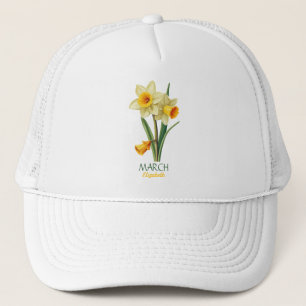 March Birthday Daffodil Birth Flower Personalised  Trucker Hat