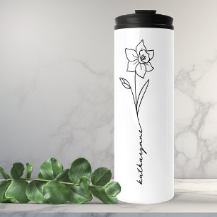 March Birthday Month Flower Daffodil Thermal Tumbler