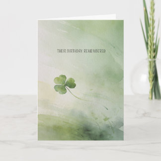 March Birthday Remembrance Shamrock Card
