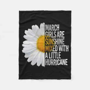 March Birthday Womens Gift Funny Daisy Quote Gift Fleece Blanket