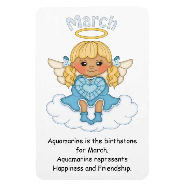 March Birthstone Angel Blonde Premium Magnet (Vertical)