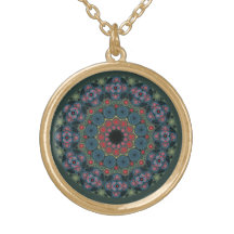March Birthstone Bloodstone Mandala Necklace