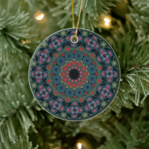 March Birthstone Bloodstone Mandala Ornament