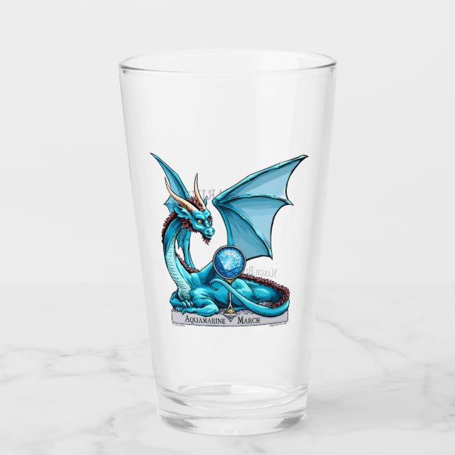 March Birthstone Dragon: Aquamarine Glass (Front)