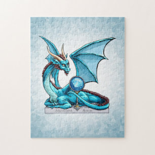 March Birthstone Dragon: Aquamarine Jigsaw Puzzle