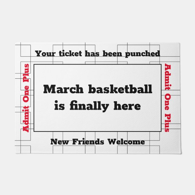 March Bracket Basketball Party Doormat (Front)